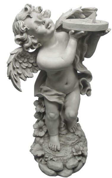 Suns Rays Sundial Cherub Garden Statue